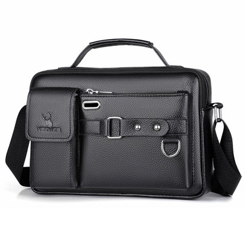 WEIXIER D235 Men's Messenger Bag Business PU Leather Crossbody Bag Fashionable Travel Bag Water-resistant Travel Accessories