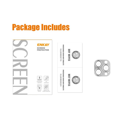 HAT PRINCE ENKAY For iPhone 14 Pro 6.1 inch  /  14 Pro Max 6.7 inch Camera Lens Protector Aluminum Alloy + Tempered Glass Full Cover HD Clear Anti-scratch One-Piece Lens Film