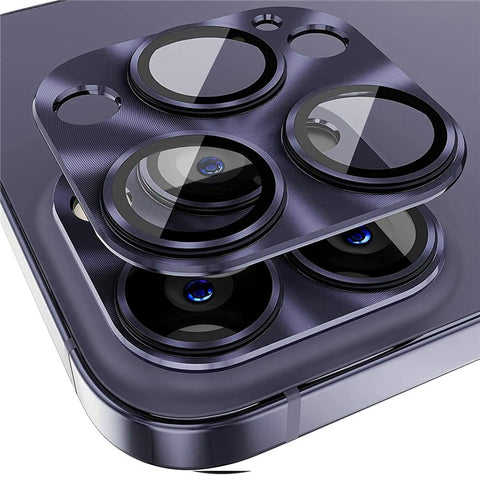 HAT PRINCE ENKAY For iPhone 14 Pro 6.1 inch  /  14 Pro Max 6.7 inch Camera Lens Protector Aluminum Alloy + Tempered Glass Full Cover HD Clear Anti-scratch One-Piece Lens Film