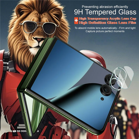 IMAK For Motorola Razr 70+ Razr+ (2026) / Razr 60 Pro 5G Razr+ (2025) / Razr 50 Ultra 5G (Razr+ 2024) Tempered Glass Camera Lens Protector + Acrylic Lens Cap
