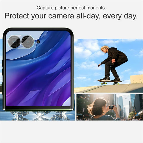 IMAK For Motorola Razr 70+ Razr+ (2026) / Razr 60 Pro 5G Razr+ (2025) / Razr 50 Ultra 5G (Razr+ 2024) Tempered Glass Camera Lens Protector + Acrylic Lens Cap
