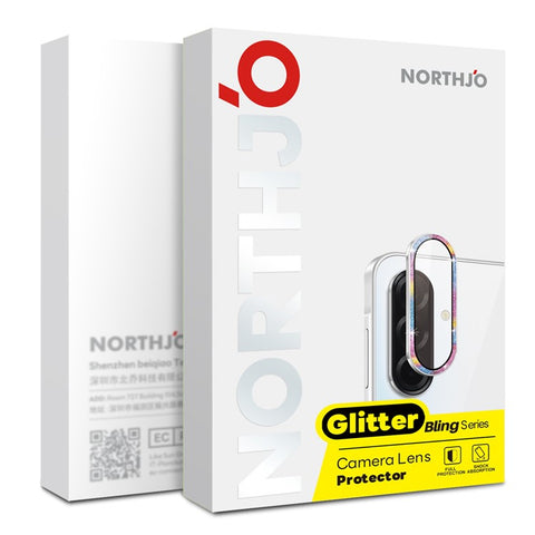 NORTHJO 1 Set For Samsung Galaxy A36 5G / A56 5G Camera Lens Film Tempered Glass+Metal Glitter Rear Lens Protector