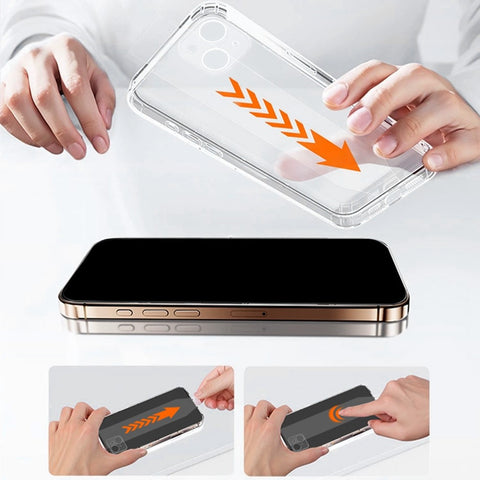 RURIHAI For iPhone 12 Pro Max Case Clear TPU Phone Cover with Easy Installation High Aluminium-Silicon Glass Film