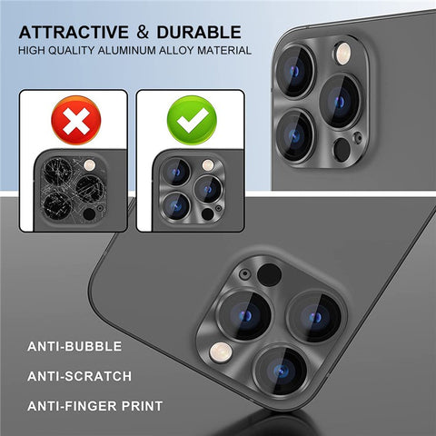HAT PRINCE ENKAY For iPhone 15 Pro / 15 Pro Max Full Cover Camera Lens Film Aluminum Alloy + Tempered Glass Integrated Rear Lens Protector
