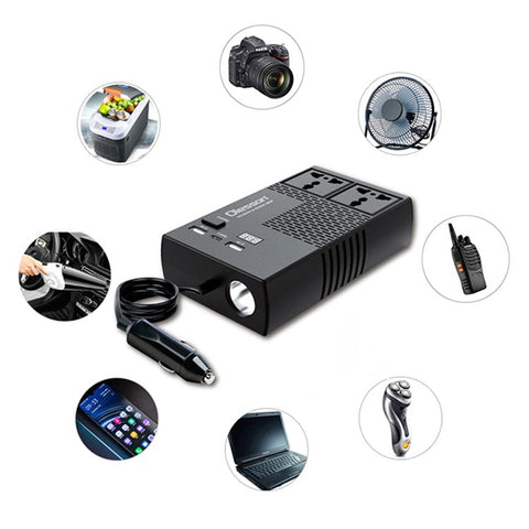 1664 Car Charger Cigarette Lighter Car Inverter 12V to 220V Car High-Power 200W Power Socket