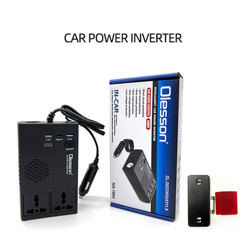 1664 Car Charger Cigarette Lighter Car Inverter 12V to 220V Car High-Power 200W Power Socket