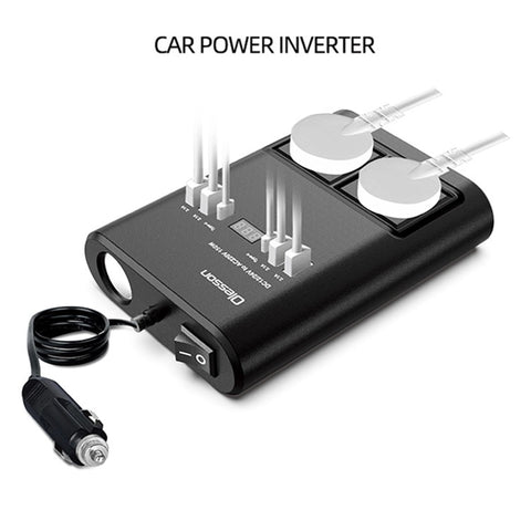 1662 Cigarette Lighter Car Charger 4USB+2Type-C Car Power Inverter 12V to 220V Car 150W Power Socket