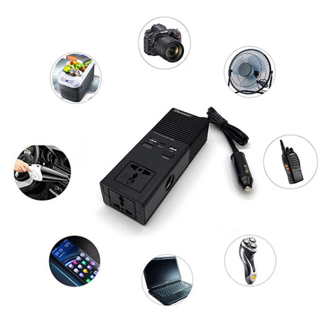 1665 Car Power Inverter 200W Power Socket Car Cigarette Lighter Charger 12V to 220V Car Inverter