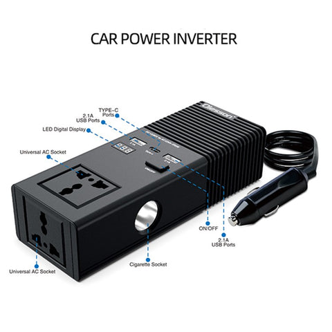 1665 Car Power Inverter 200W Power Socket Car Cigarette Lighter Charger 12V to 220V Car Inverter