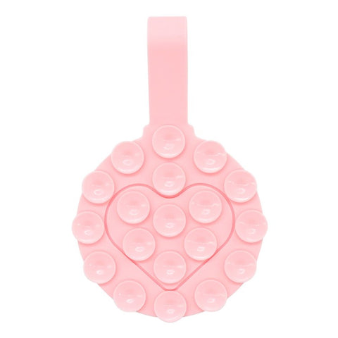 RK-X18 19 Grain Silicone Suction Cup Heart-Shaped Double-Sided Phone Holder Detachable Phone Mount