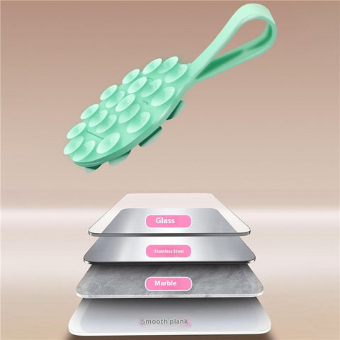 RK-X18 19 Grain Silicone Suction Cup Heart-Shaped Double-Sided Phone Holder Detachable Phone Mount