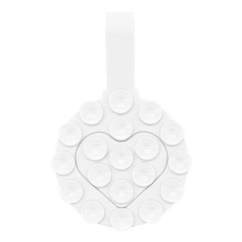RK-X18 19 Grain Silicone Suction Cup Heart-Shaped Double-Sided Phone Holder Detachable Phone Mount