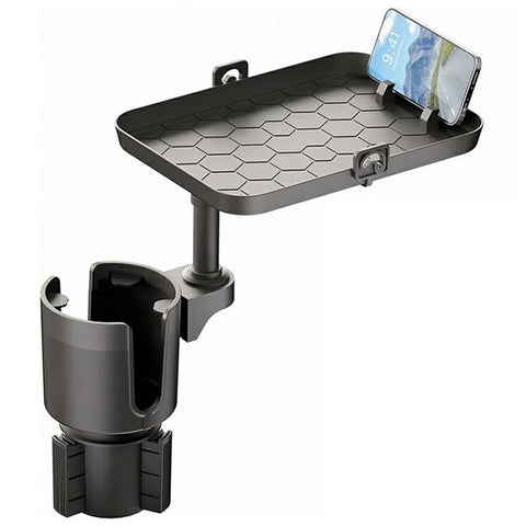 Multifunctional Car Cup Holder Expander Tray with Detachable Plate Phone Stand Food Tray