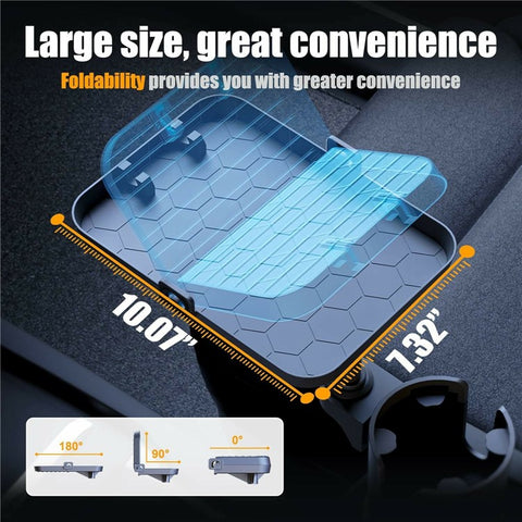 Multifunctional Car Cup Holder Expander Tray with Detachable Plate Phone Stand Food Tray