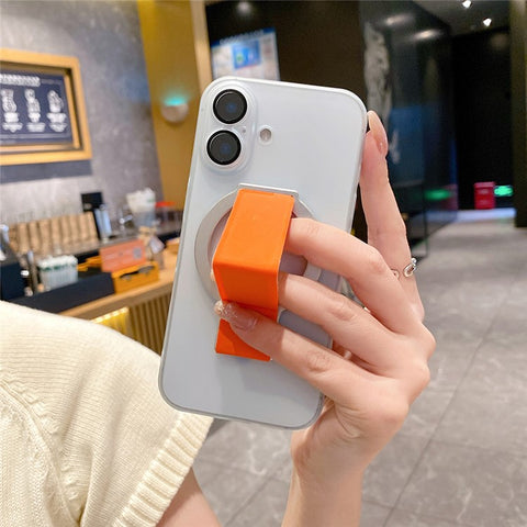 Alloy + PU Leather Kickstand Phone Holder