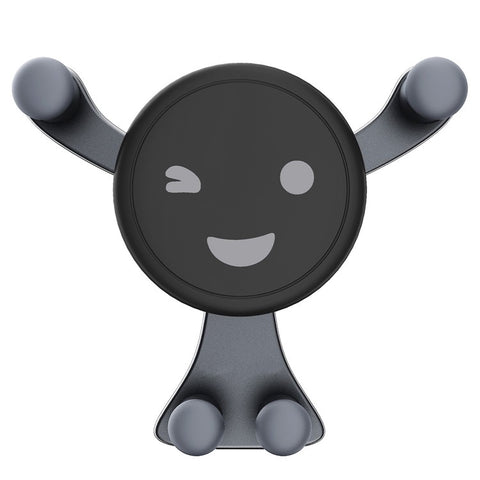 Smiley Face Design Car Phone Mount Universal Air Vent Holder Navigation Support Stand