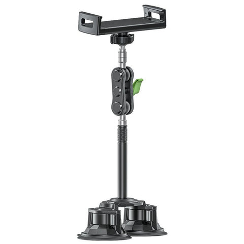LANPARTE RBA-P2L Dual Suction Cup Tablet Stand Extended Version Universal Car Holder Mount with Adjustable Arm