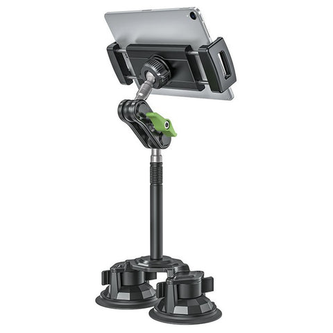 LANPARTE RBA-P2L Dual Suction Cup Tablet Stand Extended Version Universal Car Holder Mount with Adjustable Arm
