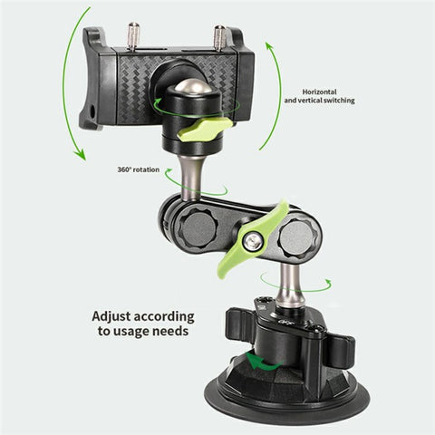 LANPARTE UBA-01 Universal Ball Head Arm Car Suction Cup Mount Multi Angle Adjustable Phone Bracket