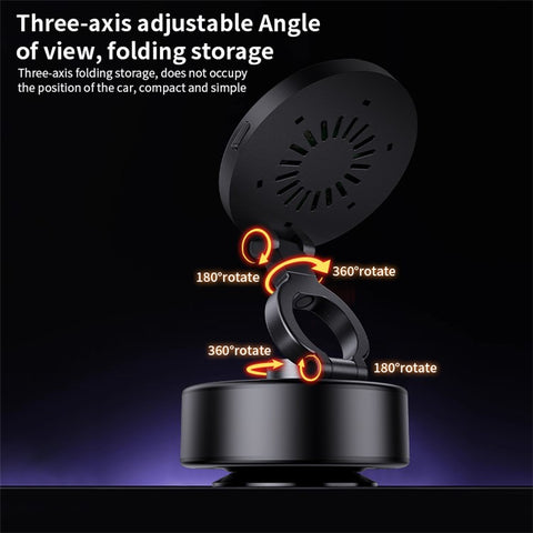 D1 Electric Vacuum Suction Multi Angle Rotating Car Phone Holder 15W Wireless Charging Magnetic Mount for Smartphones