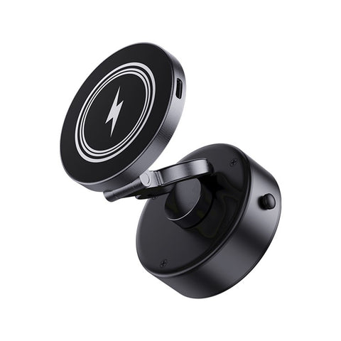D1 Electric Vacuum Suction Multi Angle Rotating Car Phone Holder 15W Wireless Charging Magnetic Mount for Smartphones