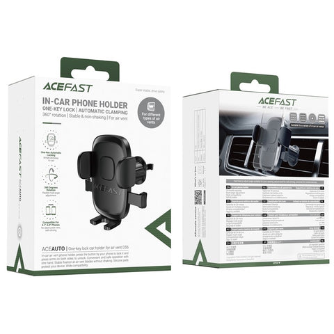 ACEFAST D56 Cellphone Car Vent Mount 360 Degree Rotation Automatic Clamping Phone Holder
