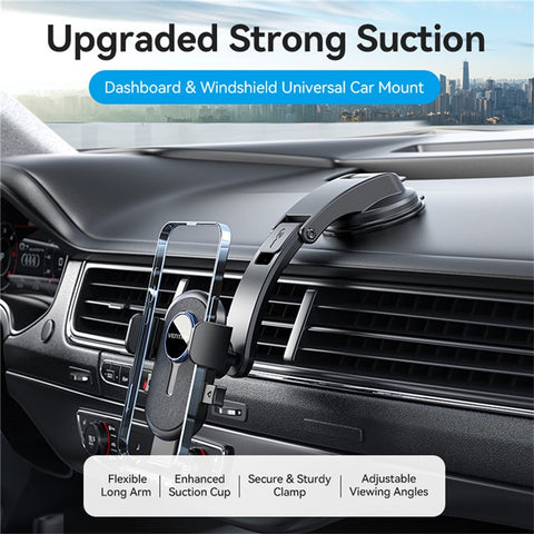 VENTION KSCB0 One Touch Clamp Car Phone Holder Suction Cup Mount Bracket for Dashboard / Windshield