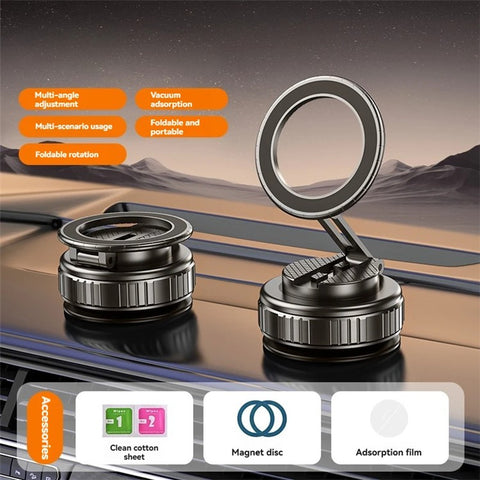 G712 360 Degree Rotation Vacuum Suction Cellphone Holder Dashboard Stand Car Magnetic Phone Mount