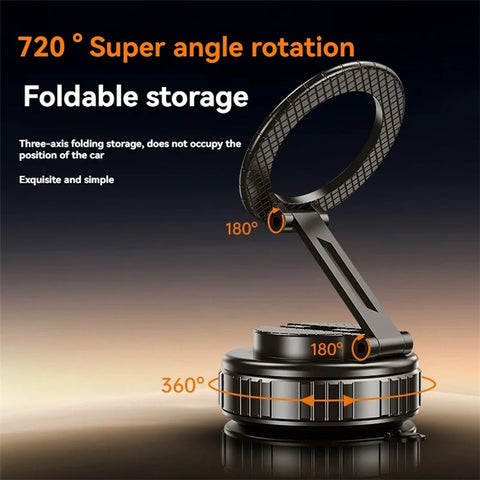 G712 360 Degree Rotation Vacuum Suction Cellphone Holder Dashboard Stand Car Magnetic Phone Mount