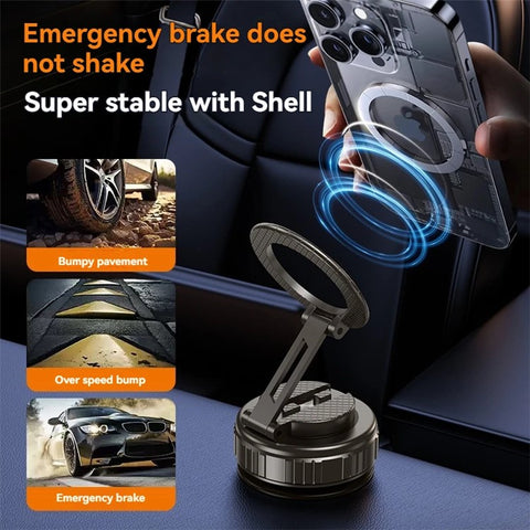 G712 360 Degree Rotation Vacuum Suction Cellphone Holder Dashboard Stand Car Magnetic Phone Mount