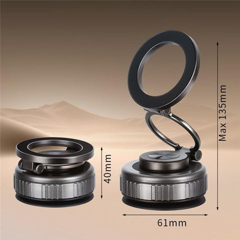 G512 Magnetic Car Phone Holder Dashboard Mount Suction Cup Base 360 Degree Rotation Foldable Stand