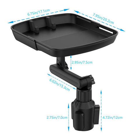 Car Meal Table Beverage Food Tray Mobile Phone Holder Rotatable Telescopic Car Cup Holder Mount Tray