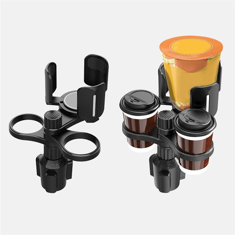 Multifunctional Car Cup Holder Expander Adapter Adjustable Organizer for Snack Bottles Coffee Cups Drinks