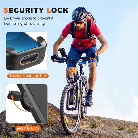 HLT-152 Cycling Bicycle Handlebar Cell Phone Clamp 4.7-6.8 Inch Cell Phone Clip Rotation Motorcycle Phone Mount Bike Phone Holder