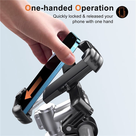 HLT-152 Cycling Bicycle Handlebar Cell Phone Clamp 4.7-6.8 Inch Cell Phone Clip Rotation Motorcycle Phone Mount Bike Phone Holder