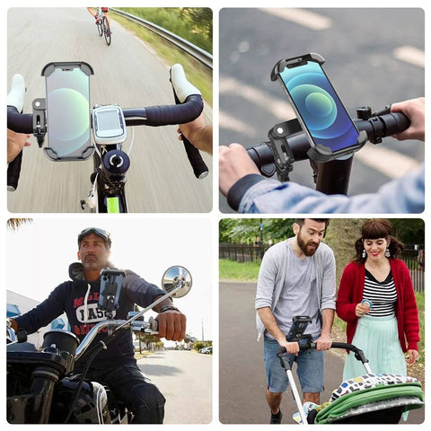 HLT-152 Cycling Bicycle Handlebar Cell Phone Clamp 4.7-6.8 Inch Cell Phone Clip Rotation Motorcycle Phone Mount Bike Phone Holder
