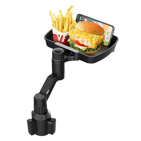 D09 Plastic Car Cup Holder Mount Food Snack Rotation Tray Mobile Phone Stand Vehicle Dining Table