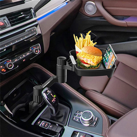 D09 Plastic Car Cup Holder Mount Food Snack Rotation Tray Mobile Phone Stand Vehicle Dining Table