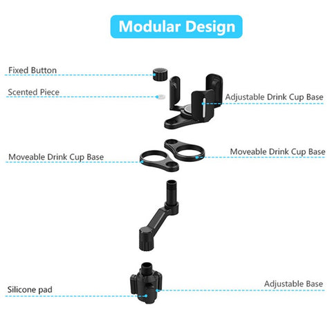 D03 Car Cup Holder Expander with Adjustable Cup Holder Dual Round Car Cup Holder Mount Organizer for Drink Bottle Snack