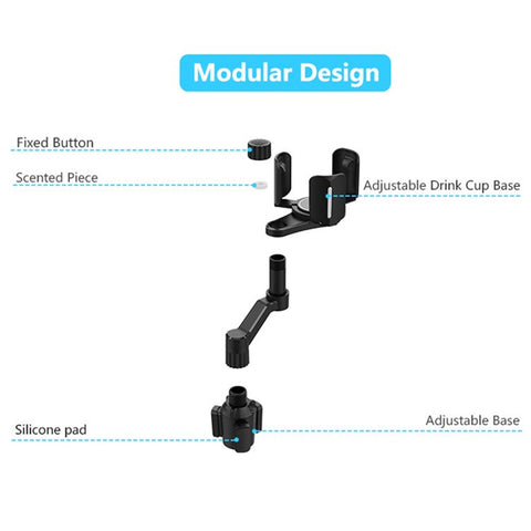 D07 Car Cup Holder Expander 3-Clip Adjustable Cup Holder Car Mount Organizer for Drink Bottle Snack