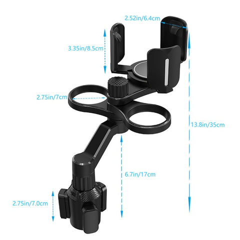 D07 Car Cup Holder Expander 3-Clip Adjustable Cup Holder Car Mount Organizer for Drink Bottle Snack