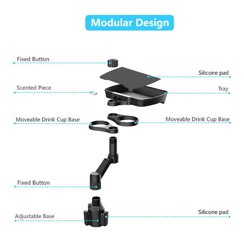 D05 Plastic Car Cup Holder Mount Dual Drink Bracket Rotation Meal Tray Phone Stand Car Dining Table