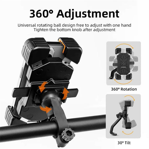 ROCKBROS HW-117 E-Bike Cell Phone Holder Motorcycle Bicycle Quick-Release Phone Bracket for 4.5"-7.2" Devices