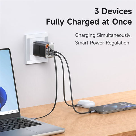 MCDODO CH-4110 Freego Series GaN Charger 67W USB A+C Fast Charging Power Adapter with Retractable Cable