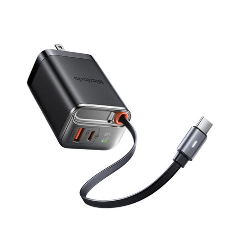 MCDODO CH-4110 Freego Series GaN Charger 67W USB A+C Fast Charging Power Adapter with Retractable Cable