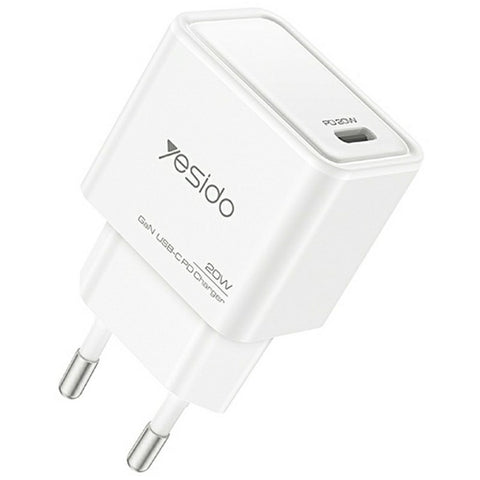 YESIDO YC60 USB-C GaN Travel Charger PD 20W Fast Charging Power Adapter for Phone / Tablet