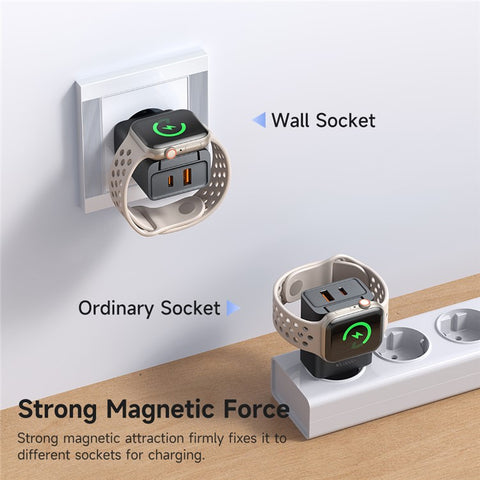 MCDODO CH-3700 2 in 1 Wireless Smart Watch + Travel Charger 30W USB-A / USB-C Fast Charging Wall Charger