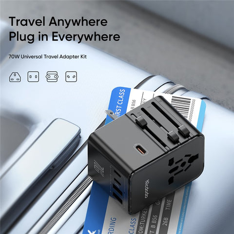 MCDODO CP-5980 MDD G5 Series 70W Global Wall Charger 3 USB-C + 2 USB-A Universal Travel Adapter Charger Set with Type-C Cable