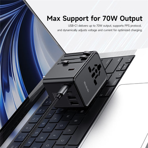 MCDODO CP-5980 MDD G5 Series 70W Global Wall Charger 3 USB-C + 2 USB-A Universal Travel Adapter Charger Set with Type-C Cable