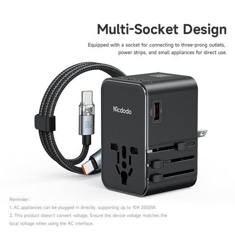 MCDODO CP-6140 MDD G5 Series 100W Universal Travel Adapter Charger 3 USB-C + USB-A Wall Charger Set with Type-C Cable